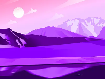 grassland nature creative grassland grassland nature green illustration design inspiration landscape illustration mountain nature purple ui design