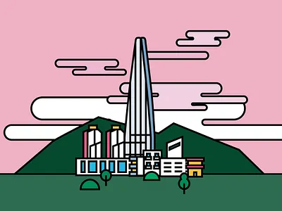 SEOUL SKY design graphic illustration