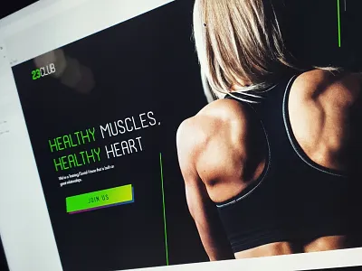 [WIP] 23 Club Project concept dark design energy fitness green gym mobile muscle ui ux web