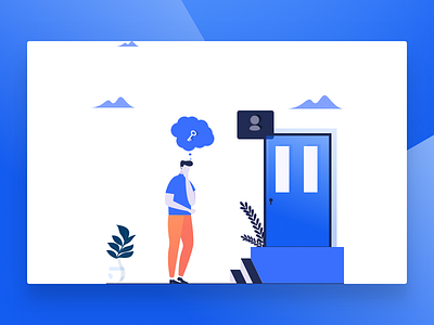 Forgot Password?? door forgot password illustration key login man password ui user userinterface ux website