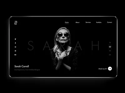 Personal portfolio site. clean dark layout minimal portfolio typography ui ux web web design website
