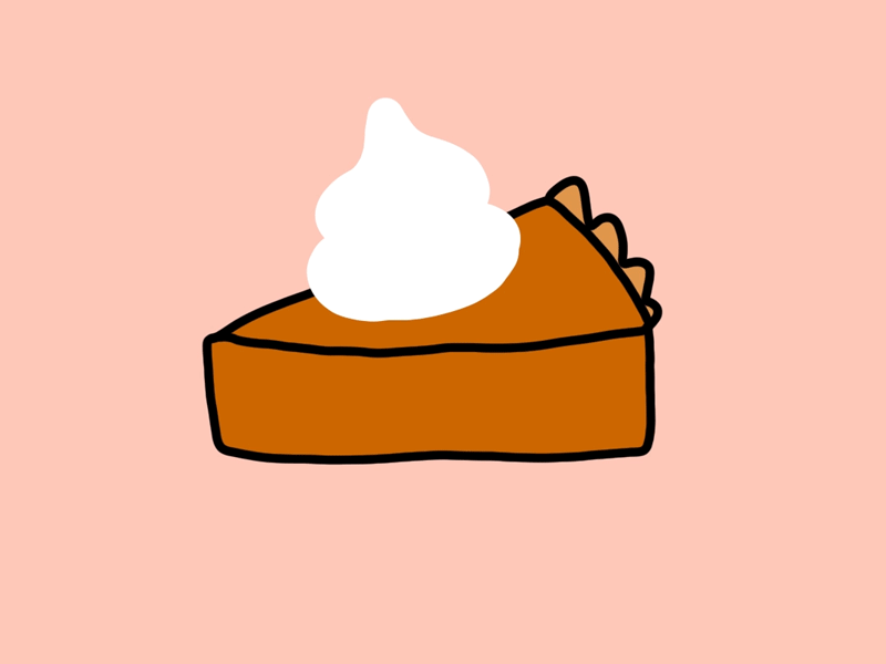 Inktober Day 7 2d animation cartoon dinner food animation food illustration gif motion graphic photoshop pumpkin pie thanksgiving whip cream