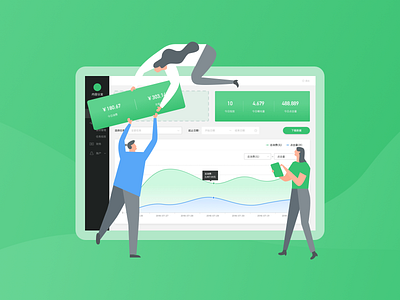 Working Process data illustration index man woman