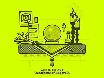 Wizard Shelf #3 arcane crystal ball illistration illustrator vectober vector wizard
