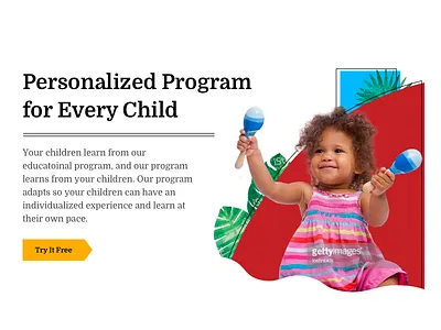 Educational Program Landing Page children daycare education header hero kids kindergarten landing page lp school website