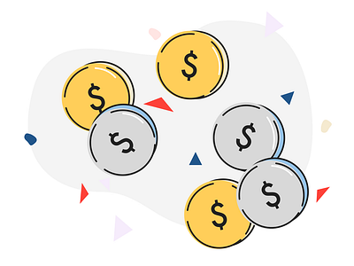 Monetization color icon illustration lines money ui web