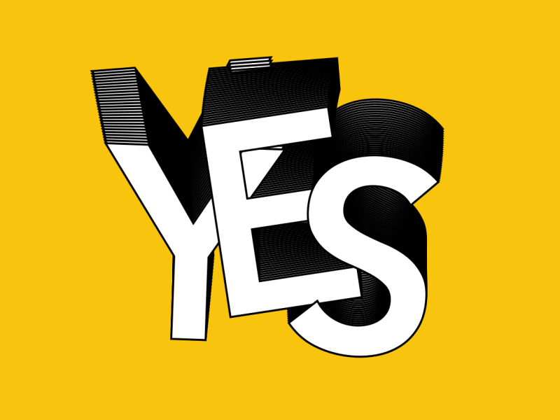 Yes animation animation 2d design motion typography vector