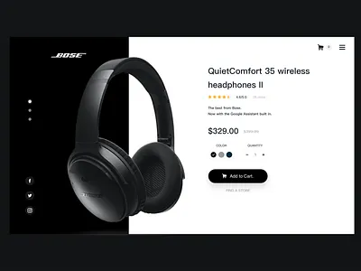 Bose Single Product app bose clean dailyui design productcard qc35 sketch webdesign