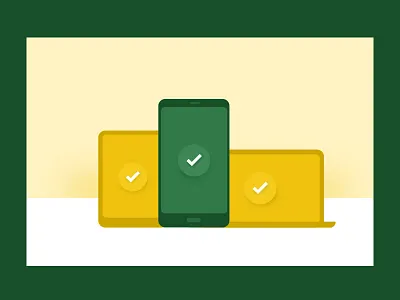 Devices illustrations for City of The Hague calender city den green haag illustration kuilder modern nederland timo walkthrough yellow