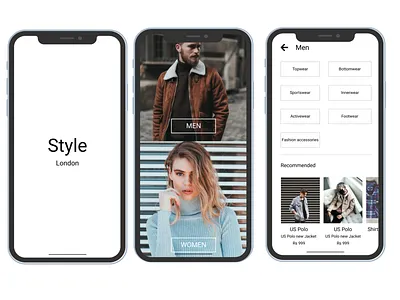 Fashion store- style app design india iphone x mobile ui ux