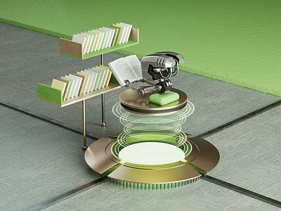 ML Workshop Key Visual 3d art artwork c4d cinema4d colorful composition creative design illustration lowpoly octane robot robotic tech tech design