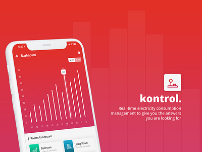 Kontrol - Real Time Electricity Consumption Management app design app ui concept design electricity consumption interface ios app iot app ui uidesign uiux