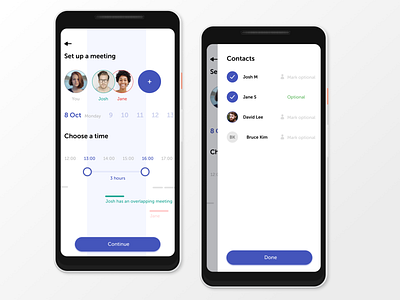 Set Up A Meeting calender information architecture interaction design ux