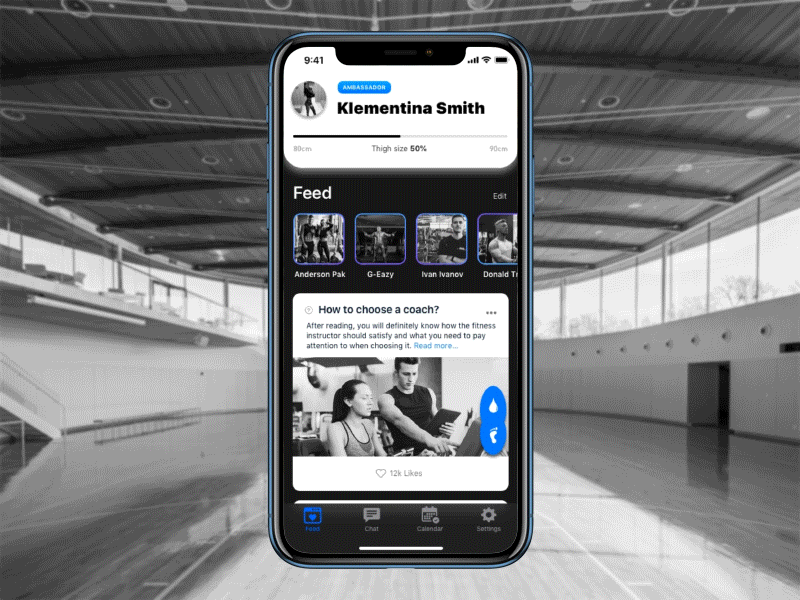 Fitness App animation app concept design fitness gif gym mobile personal ui