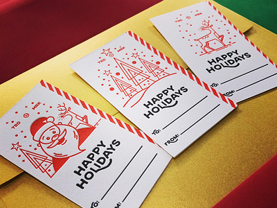 Holidays are coming. christmas christmas tree holidays letterpress linear reindeer santa snow
