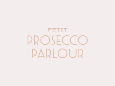 Petit Prosecco Parlour Logo boutique brand branding business champagne chic design french logo modern prosecco simple sophisticated typography