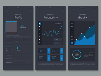 Charts UI Mobile Kit business charts ui diagram graphic infographic interface marketing mobile productivity project ui ux