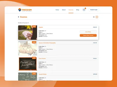 Freedom High School ui ux web