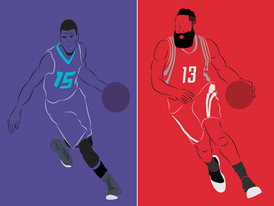 NBA Illustrations basketball deisgn illustration james harden kemba walker nba vector