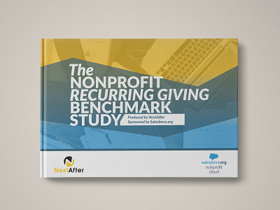 Salesforce.org & NextAfter | Recurring Giving Benchmark Study design print typography