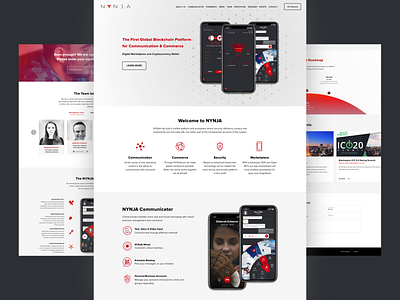 Nynja Marketing Website blockchain crypto currency design mobile app ui ux web