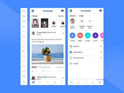 Facebook app concept facebook illustrations ui youtube