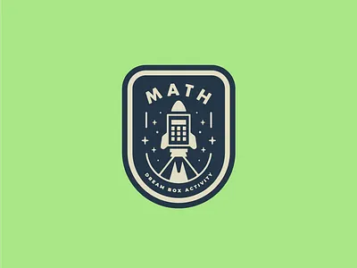 Rocket Math Badge badge elementary school icon illustration math rocket school simple