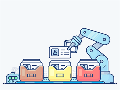 Segments contact control design folder folder design hand icon illustration illustrator manufacture mech outline robot room segment set vector web work workspace