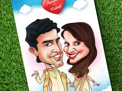 Wedding Card Design caricature character design graphic illustration invitation sketch visual