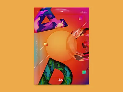 Layered Alphabet 1.0 abstract art colors direction element experimental gradient liquid modern mood poster visual