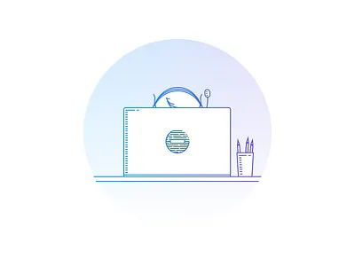 Empty states illustrations branishtova busy call center coronavirus developer do not disturb employee gradient illustration laptop manager not available outline placeholder proccess stop time management virus wait work