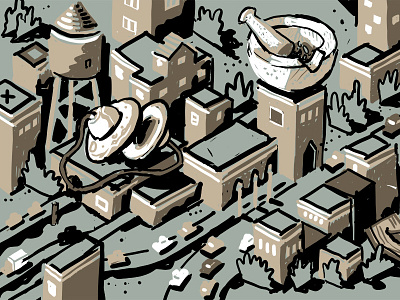 Telegraph #Bizerkeley mural concept sketch car city digital drawing illustration isometric sketch traffic