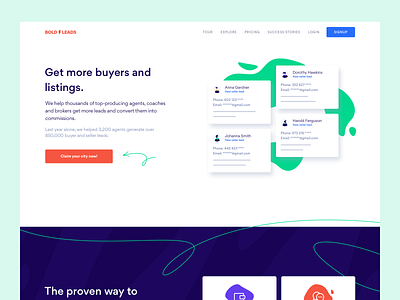 New BoldLeads website illustration landing page lead gen lead generation logo real estate ui design ux design web