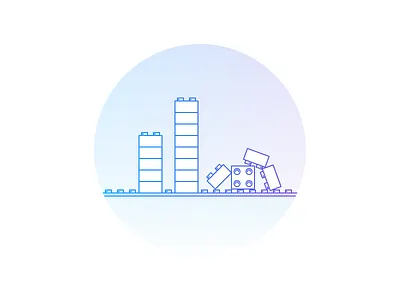 Empty states illustrations bar chart building chart constracting cubes empty state gradient illustration information lego outline placeholder proccess time tower ui design under constraction visual design wait