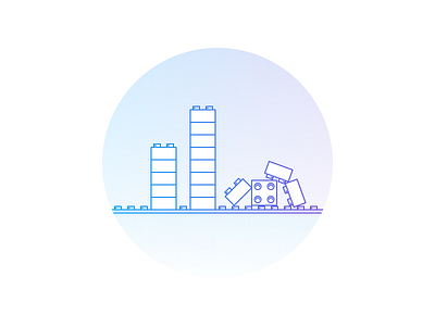 Empty states illustrations bar chart building chart constracting cubes empty state gradient illustration information lego outline placeholder proccess time tower ui design under constraction visual design wait