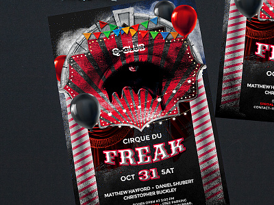 Halloween Circus circus clown club club night flyer freak freak show halloween halloween bash halloween carnival halloween design halloween flyer halloween night halloween party horror october party psd scary