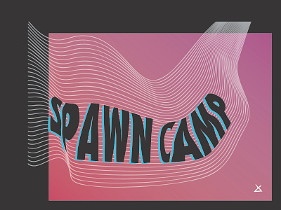 SpawnCamp Waves abstract brand branding cmyk depth design experimental glitch gradient logo magenta type typography waves