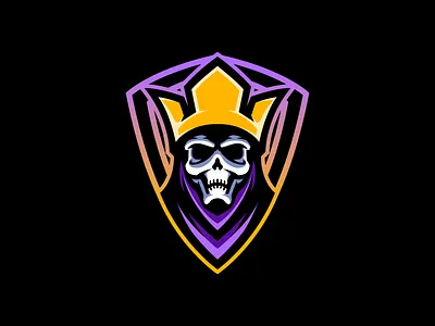 Skull King 2 bones death reaper grim reaper halloween king scary skull skull and crossbones skull logo sports logo