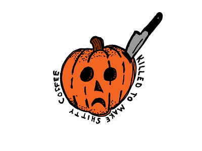 Poor Pumpkins daily doodle doodle halloween hand drawn hand type illustration knife pumpkin typography