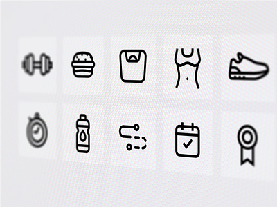 Fitness icons - WIP fitness iconpack icons icons set outline sport wip