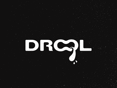 Inktober6 Drool - Type alt black brand design illustration logo
