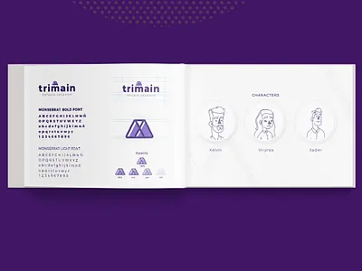 Guide lines Trimain branding characters design concept identity illustration logo sketch trimain visual identity