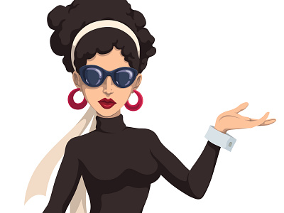 Fashion Model adobe illustrator curly hair fashion illustration model sunglasses vector