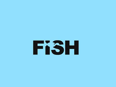 Fish animal clean clever design fish logo logo design logomark negative space simple swimming typography