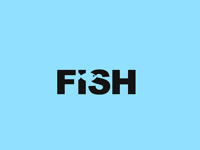 Fish animal clean clever design fish logo logo design logomark negative space simple swimming typography