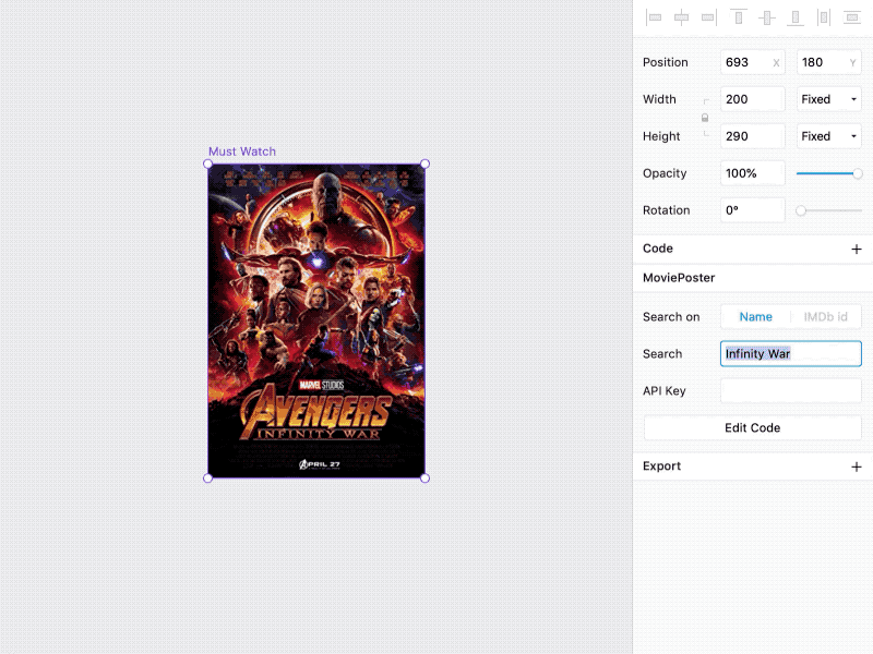 Framer X: Movie Posters components framer framer x imdb javascript movies prototype react