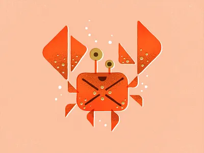 Crab animals character design geometric illustration illustrator marine life misprint retro style sea textures