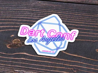 Sticker conference dart icon identity illustration logo los angeles sticker sticker design sticker mule