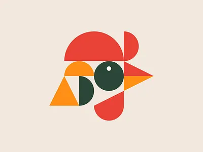 Rooster animal bird brand chicken cock design food geometric head hen icon illustration logo logoinspiration mark minimal modern rooster shapes vectober
