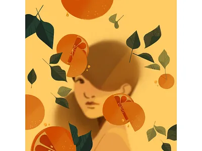 🍊 Last of 30 🍊 30 birthday fruit girl oranges portrait procreate self woman